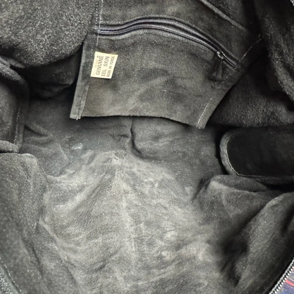 Vintage Genuine Eel Skin Puffer Shoulder Bag Clutch - Picture 14 of 16